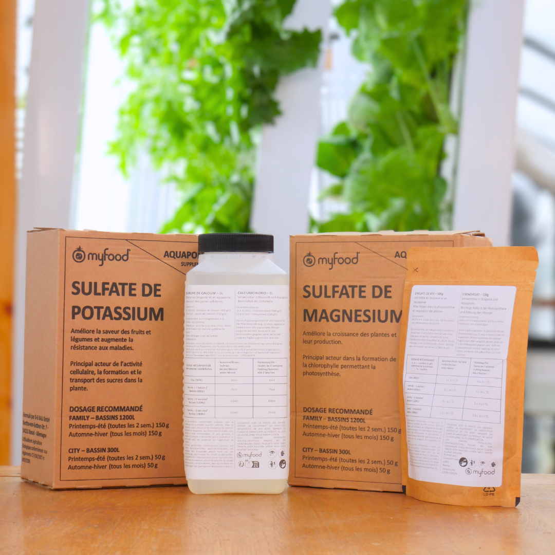 Kit de Nutriments pour Plantes (Aquaponie) – Fer, Potassium, Magnésium, Calcium